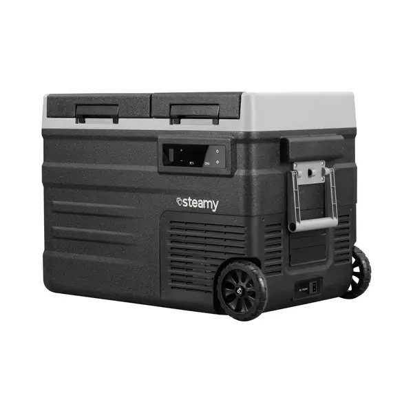 Steamy-E Dual Zone 45 Roller, Elektrische Kompressor-Kühlbox Mit Rollen, 41 Liter, 12V/230V, Zum Kühlen Und Gefrieren, Für Camping thumbnail