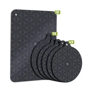 Hi Nature™ Inductie Beschermer Set - Hittebestendig - Bescherming Tegen Krassen - Zwart (6 Stuks)