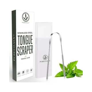 Purecoaly™ Tongschraper Roestvrij Staal Met Travelcase - U Vormig - Tongreiniger Voor Mondverzorging - Rvs - Gratte-Langue