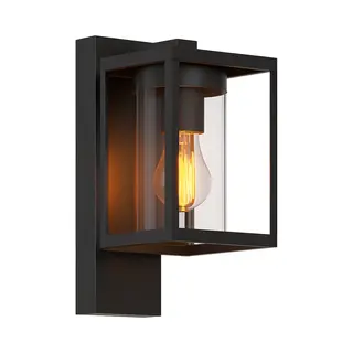 Luminize Buitenlamp Met Schemersensor - Wandlamp Met Dag En Nacht Sensor - 19x13x27cm - E27 - Zwart