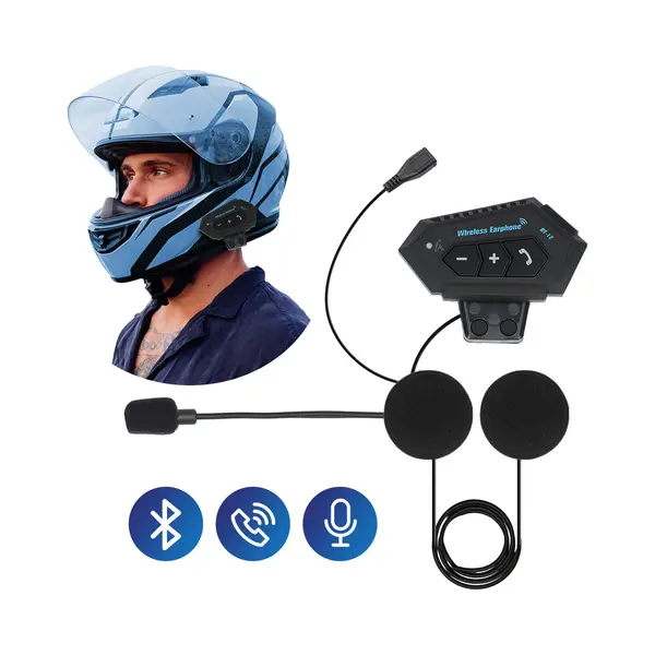 Draadloze Bluetooth Headset Voor Motorhelm - Waterdicht - Met Microfoon thumbnail