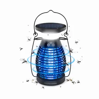 Vulpes Goods® Muggenlamp Pro - Elektrische Insectendoder - Oplaadbaar&Zonne-energie - Waterdicht - Bereik 200 M - Kleur Premium Black