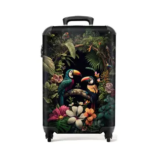 NoBoringSuitcases.com - Koffer - Trolley Op Wieltjes - Vogel - Bloemen - Jungle - Planten - Tropisch - Hardcase Koffer - Lichtgewicht - Tsa Slot -