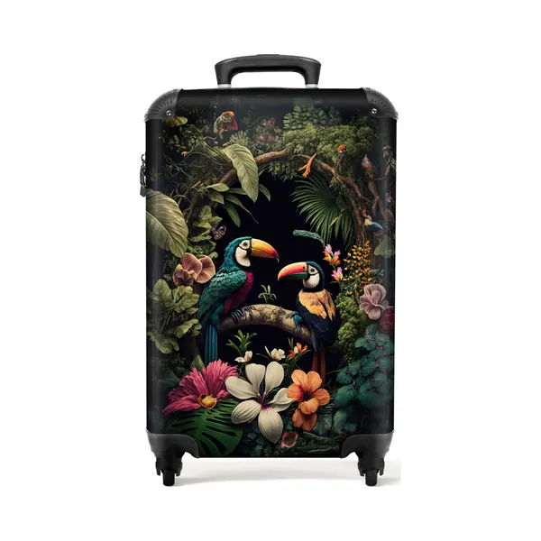 NoBoringSuitcases.com - Koffer - Trolley Op Wieltjes - Vogel - Bloemen - Jungle - Planten - Tropisch - Hardcase Koffer - Lichtgewicht - Tsa Slot - thumbnail