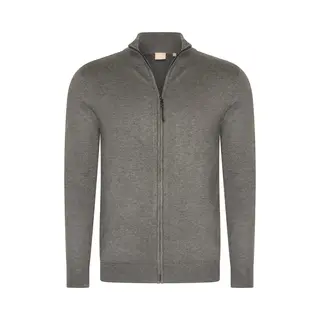 Mario Russo Full Zip Cardigan - Vest Heren - Coltrui Heren - Trui Heren - Antraciet - Xxl