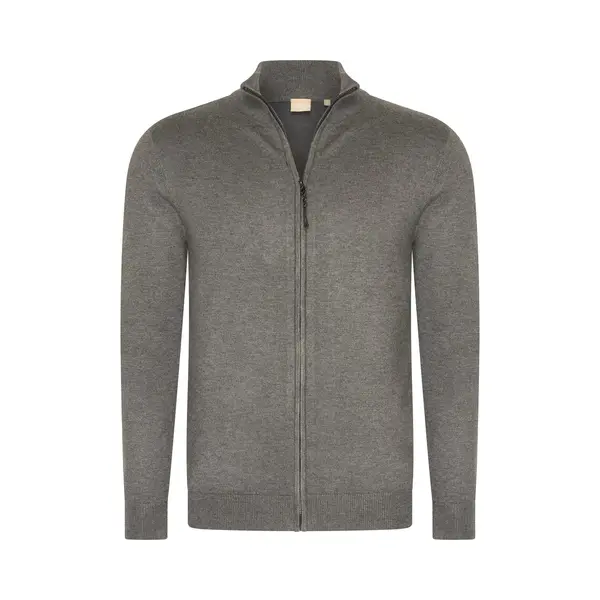 Mario Russo Full Zip Cardigan - Vest Heren - Coltrui Heren - Trui Heren - Antraciet - Xxl thumbnail