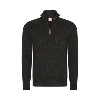 Mario Russo Skipper - Heren Trui - Half Zip - Zwart - Xxl