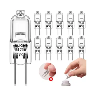 Ulight® 10-Stuks - G4 Halogeen Lichtbron - 20 Watt - 12V - Warm Wit - Dimbaar