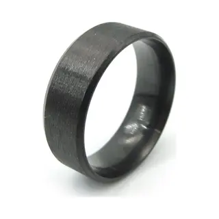 No Evil Herenring Van Geborsteld Zwart Staal Breedte 8mm Maat 20