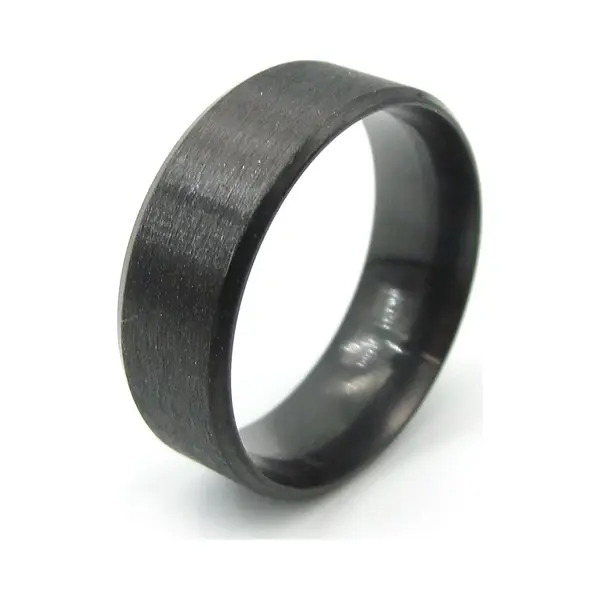 No Evil Herenring Van Geborsteld Zwart Staal Breedte 8mm Maat 20 thumbnail