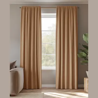 HOOMstyle Kant En Klaar Gordijn Met Haakjes - Verduisterend - Met Plooiband - 140x270cm - Terra / Roest