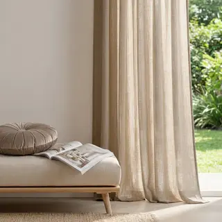 HOOMstyle Kant En Klaar Gordijn Met Haakjes Noa - Inbetween - Plooiband - 140x270 - Zand / Taupe