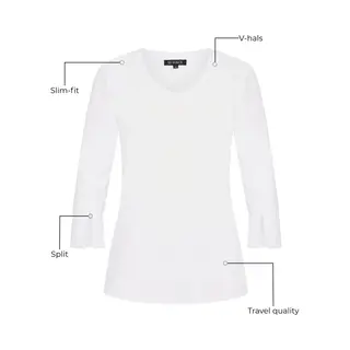 Mi Piace Travel Top Dames - Wit - Maat M/38 - 202095