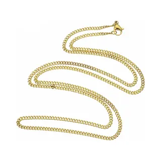 Fako Bijoux® - Schakelketting Staal - Cubaanse Schakel Ketting - Rvs - Gourmette - Cuban Link - 3.0mm - 50cm - Goudkleurig