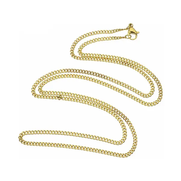 Fako Bijoux® - Schakelketting Staal - Cubaanse Schakel Ketting - Rvs - Gourmette - Cuban Link - 3.0mm - 50cm - Goudkleurig thumbnail