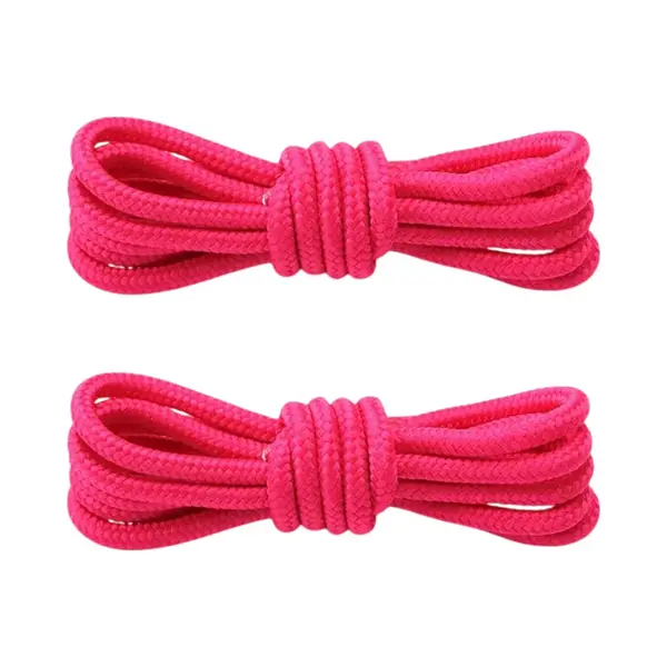 Fako Fashion - Schoenveters - Veters - Rond - Gevlochten - 5mm - 100cm - 1 Paar - 2 Stuks - Fuchsia thumbnail