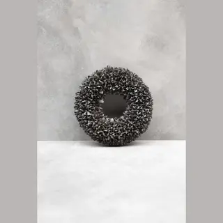 Couronne Krans Bakuli Grey Smoke 40cm - Grijs Wash - Woonaccessoire - Woonaccessoires - Luxe - Sfeer - Christmas - Decoratief - Deco - Interieur - Landelijk -