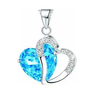Lumici® | Amethist Ketting - Blauw Hartje - Cadeau Voor Vrouwen - Moederdag Cadeau - Valentijn - Liefde - Verrassing - Zilver
