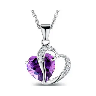 Lumici® | Amethist Ketting - Paars Hartje - Steen - Liefde - Relatie - Geschenk - Natuur - Zomer - Lente - Cadeau Voor Vrouwen - Moederdag Cadeau -