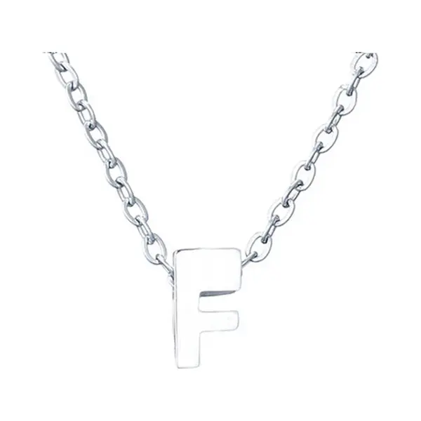 Initiaal Ketting Met Letter F Zilverkleurig - Naam Ketting Cadeau - Geluksketting Op Kaartje - Pax Amare thumbnail