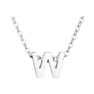 Initiaal Ketting Met Letter W Zilverkleurig - Naam Ketting Cadeau - Geluksketting Op Kaartje - Pax Amare