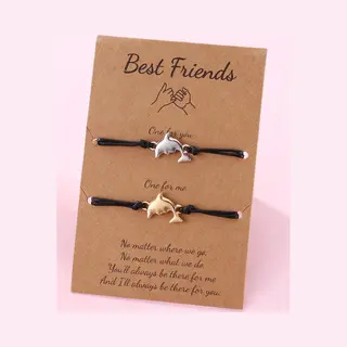 Vriendschapsarmbandjes Voor 2 Met Dolfijntjes - Goud & Zilverkleurig - Bff Armbandjes Cadeau - Pax Amare