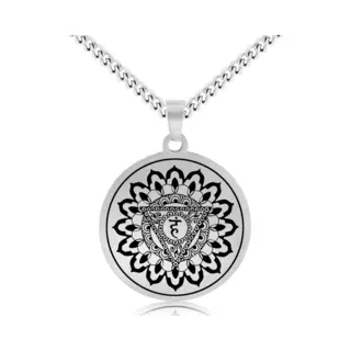 Keel Chakra (Vishuddha) Ketting - Zilverkleurig Talisman - Roestvrij Staal - Spiritueel Cadeau - Pax Amare