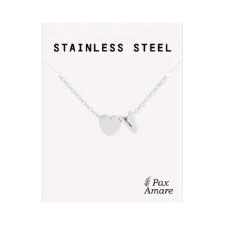 Letter V Ketting Zilverkleurig - Stainless Steel - Initiaal & Hartje Hanger - Initialen Ketting Op Cadeau Kaartje - Pax Amare
