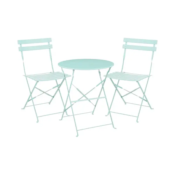 Mica Decorations Laurence Bistro-Set Für Den Garten, 3 Stück, Metall, Hellgrün thumbnail