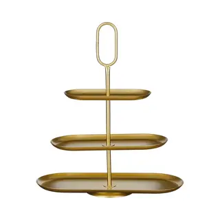 Mica Decorations Rama Etagere 3 Laags - Taarplateau - Serveertoren - 48 X 20 X 55 Cm - Cake Stand - Serveerplateau - Metaal - Etagere Zwart