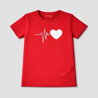 Starry Indigo - Valentijnsdag T-shirt Voor Meisjes Met Love Hart