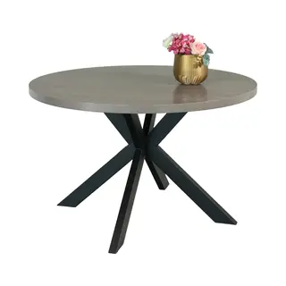 Lizzely Garden & Living Eettafel Rond Melamine 120cm Sanne Grijs Ronde Tafel
