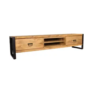 Lizzely Garden & Living Tv Meubel Lichtbruin Mangohout 200cm Avelyn Tv Kast Duurzaam Mango Massief Hout Tv-meubel