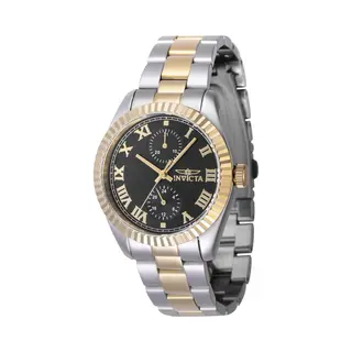 Invicta Specialty 47439 Dames Horloge - Waterdicht - Analoog - Quartz Uurwerk - Roestvrij Staal Met Zwarte Wijzerplaat - 36mm