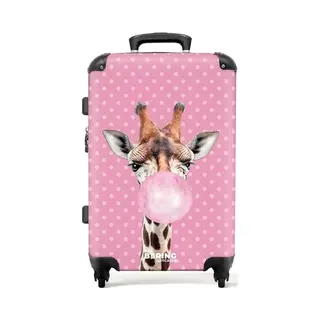 NoBoringSuitcases.com® - Kinderkoffer Meisjes Giraffe - Reiskoffer Kinderen Groot - 20 Kg Bagage