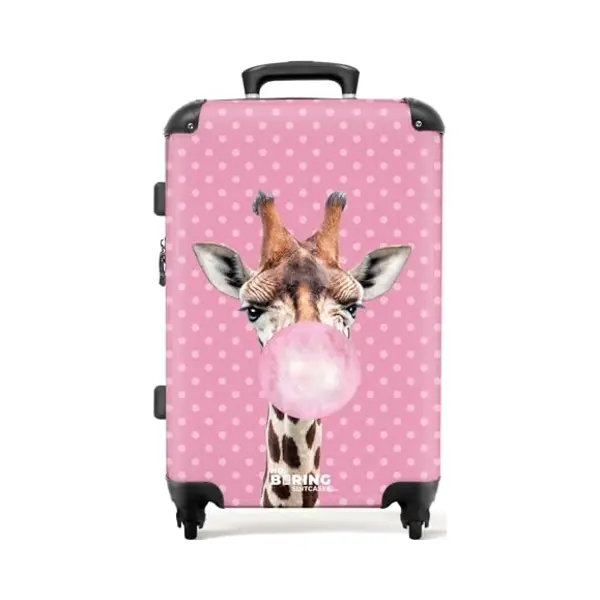 NoBoringSuitcases.com® - Kinderkoffer Meisjes Giraffe - Reiskoffer Kinderen Groot - 20 Kg Bagage thumbnail