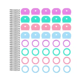 KeyAmor 40 Stuks Sleutelhoesjes Met 40 Sleutelringen 25mm - Sleutellabels Onderscheider - Sleutelkapjes Sleutelhangers - Sleutelbeschermer Tags Voor
