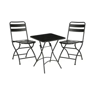 Mica Decorations Evita Bistroset - Set Van 3 - Inklapbaar - Zwart (set Van 3)