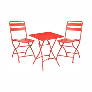 Mica Decorations Evita Bistroset - Set Van 3 - Metaal - Rood