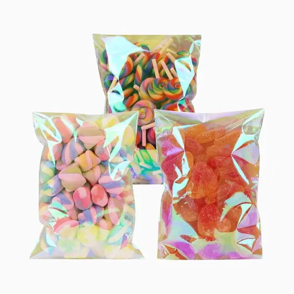 Happy Happenings Uitdeelzakjes - 25 Stuks - 13 X 18 Cm - Iriserend - Uitdeelcadeaus - Traktatie Voor Kinderen - Transparant Cellofaanzakjes thumbnail