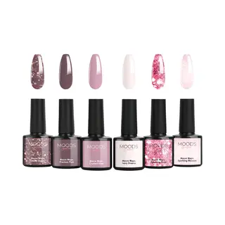 Moods Gellac 6-delige Set - Gellak Starterspakket - Gel Nagellak - 8ML - Mauve Magic - Gellac - Nagels - Chique Kleuren - Hema- & Tpo-vrij