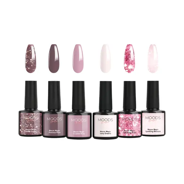 Moods Gellac 6-delige Set - Gellak Starterspakket - Gel Nagellak - 8ML - Mauve Magic - Gellac - Nagels - Chique Kleuren - Hema- & Tpo-vrij thumbnail