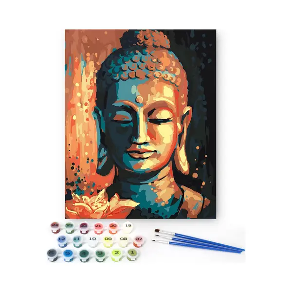 Rubye® Malen Nach Zahlen Erwachsene - Buddha - Farben Und Pinsel Enthalten - Leinwand Malen Nach Zahlen - 40x50cm thumbnail