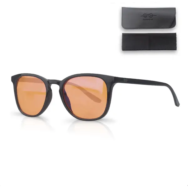 Lc Eyewear Computerbril - Blauw Licht Bril Zonder Sterkte - Blue Light Glasses - Beeldschermbril - Unisex Bril Zonder Sterkte - Rond/Oranje thumbnail