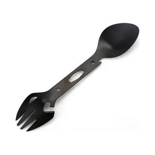 Rvs Multifunctioneel Bestek - Lepel, Vork, Mes En Flesopener Set - Alles In één Bestek – Multifunctionele Tool Voor Outdoor – Handig Voor Op De