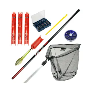 Fish-Xpro Ready To Go Hengelset 3, 00m - Telescoop Vishengel 3m - Vaste Hengel - Incl. Hengelsteun - Schepnet - Opbergdoos - Vis Tuigjes - Vishaken -