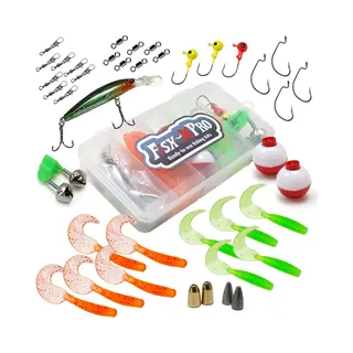 Fish-Xpro - Roofvis Accessoires Set 47-Delig - Incl. Opbergdoos - Kunstaas - Softbaits - Wartels - Visloodjes - Vishaken - Vis Spullen - Tacklebox