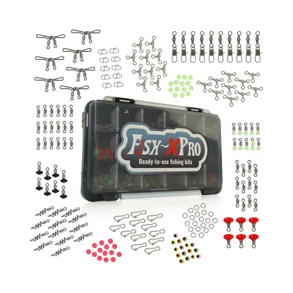 Fish-Xpro Fishing Terminal Tackleset 236-Delig - Hengelsport Accessoires Set - Wartels - VisHaakjes - Loodjes - Dobbers - Incl Tackle Box thumbnail