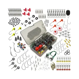 Fish-Xpro Hengelsport Tackleset - Visset - 236-Delig - Haken - Visloodjes - Jigheads - Dobbers - Lijnstoppers - Wartels - Visgerief - In Tacklebox