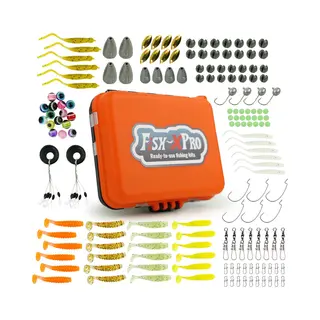 Fish-Xpro Roofvis Visset - 205-Delig - Kunstaas - Softbaits - Visloodjes -Vishaakjes -Wartels - Lijnstoppers- Incl. Tacklebox - Roofvissen - Snoek
